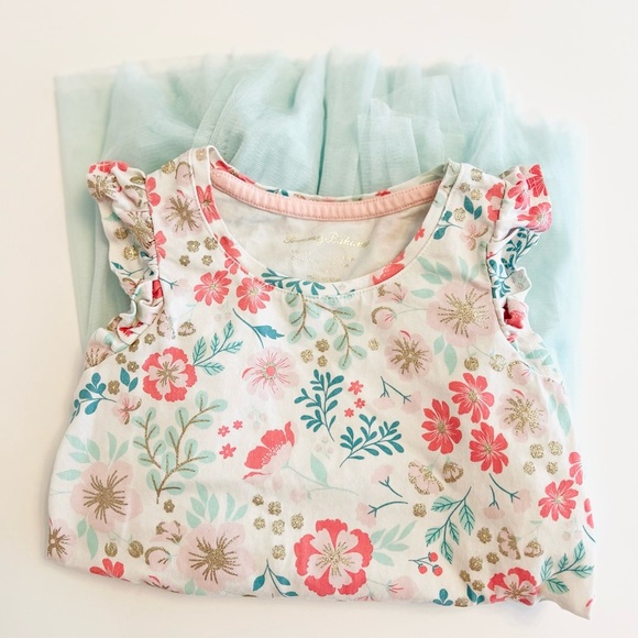 Tommy Bahama Floral and Light Blue Kids Dress - Girls 4T - Picture 2 of 8